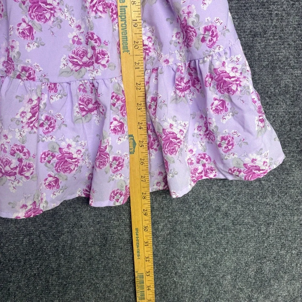 Janie and Jack Girls Purple Chiffon Floral Rose Ruffle Tiered Dress 8 Cottage